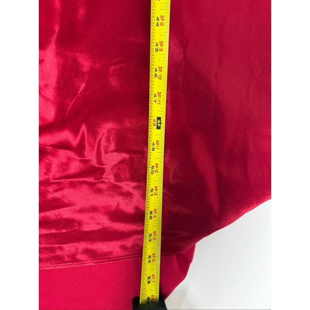 Kiki U.S.A Red Satin Maxi Dress Open Back Lace-Up Evening Gown Size S Chic - Picture 12 of 15